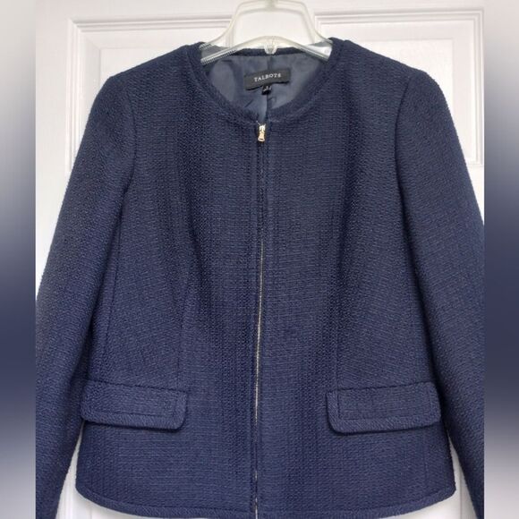 Talbots Navy Textured Blazer Jacket, size 4 - Picture 3 of 16